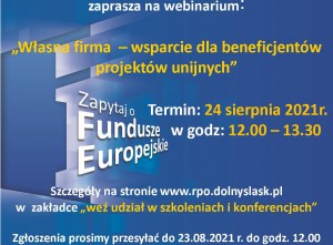 Własna firma –  wsparcie dla beneficjentów projektów unijnych